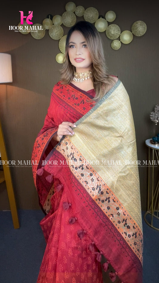 খাদি সিল্ক শাড়ি